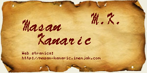 Mašan Kanarić vizit kartica